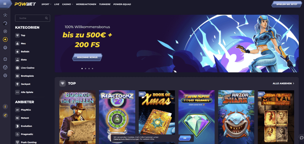 Powbet Casino Willkommen