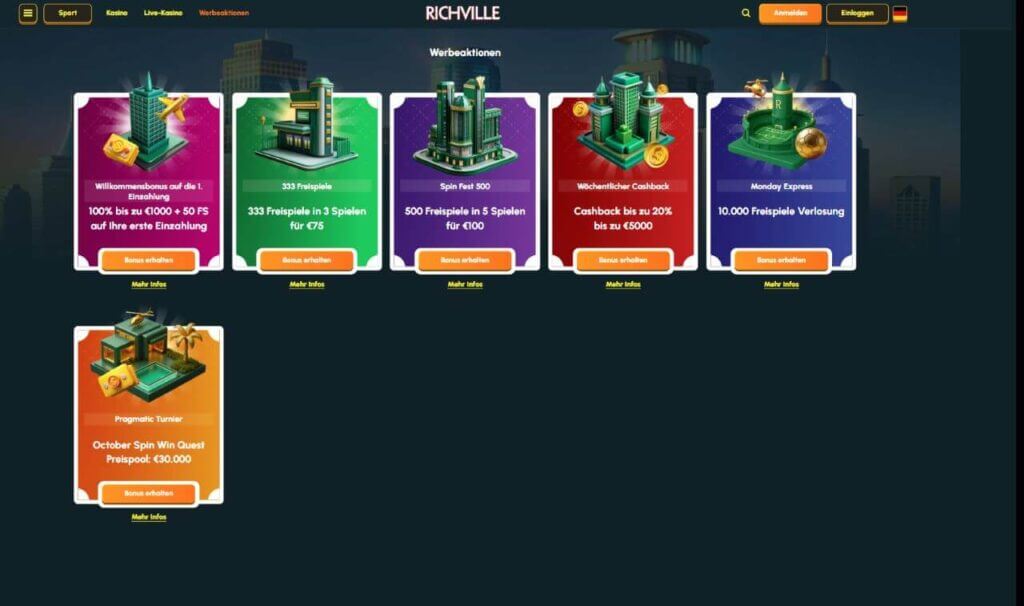 Richville Casino Bonusaktionen