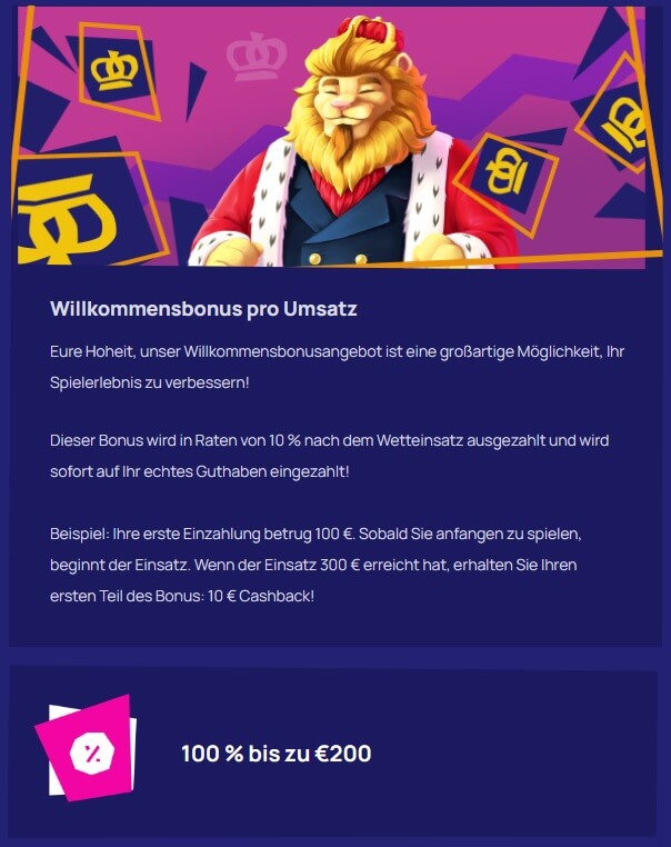 Der Royspins Casino Bonus ist ein wenig komplizierter und bedarf eines Beispiels