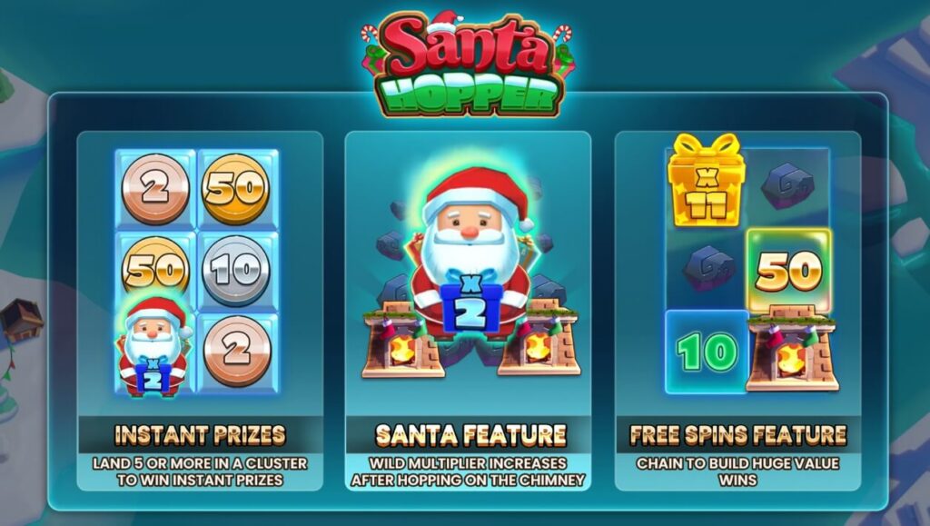 Der Santa Hopper Slot hat einige Funktionen zu bieten