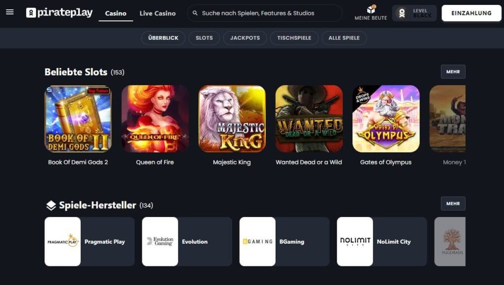 Slots bei Pirateplay