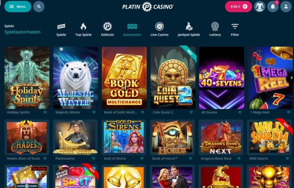 Slots im Platin Casino