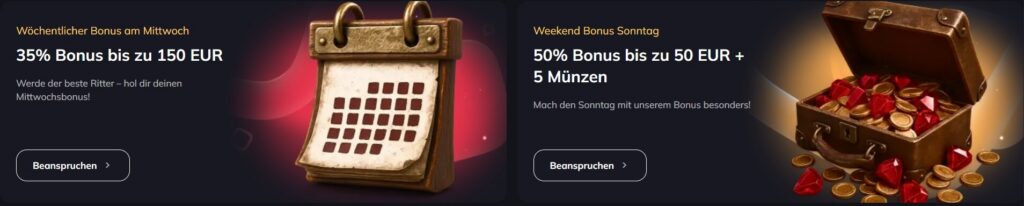 Zwei der Spinempire Boni für Bestandskunden