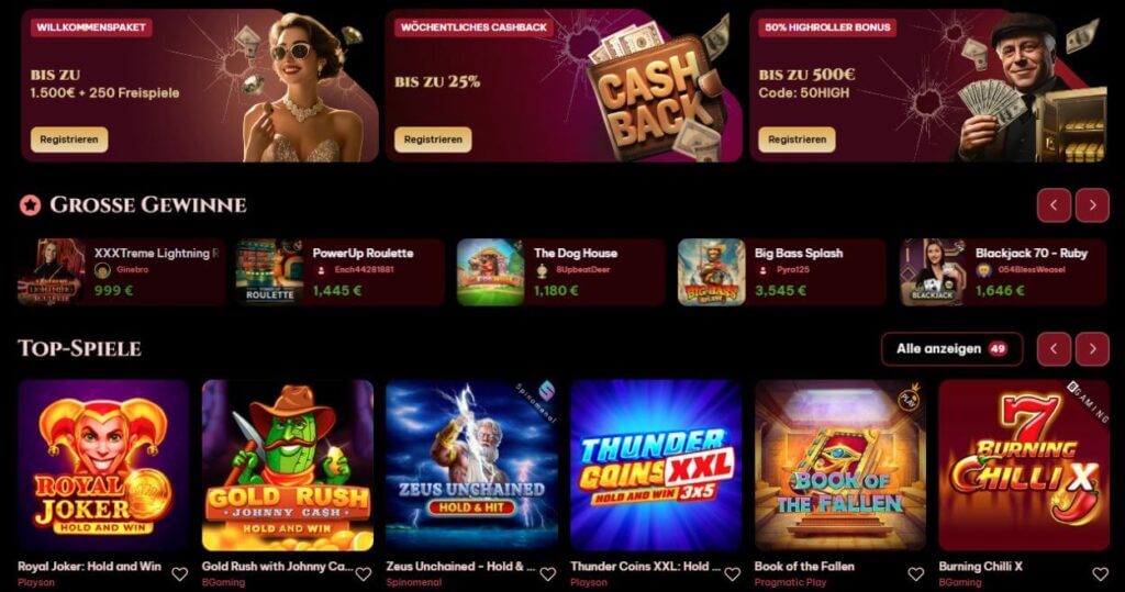 Spino Gambino Casino Spieleauswahl