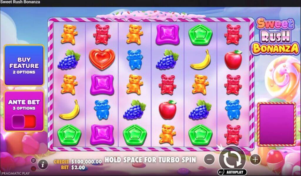 Sweet Rush Bonanza Startbildschirm