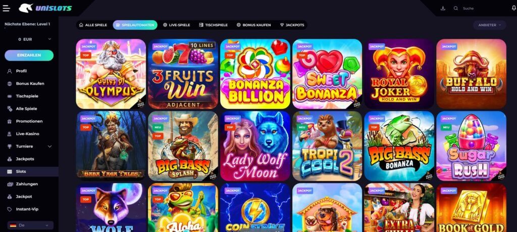Das Unislots Casino hat mehr als 6000 Spiele zu bieten