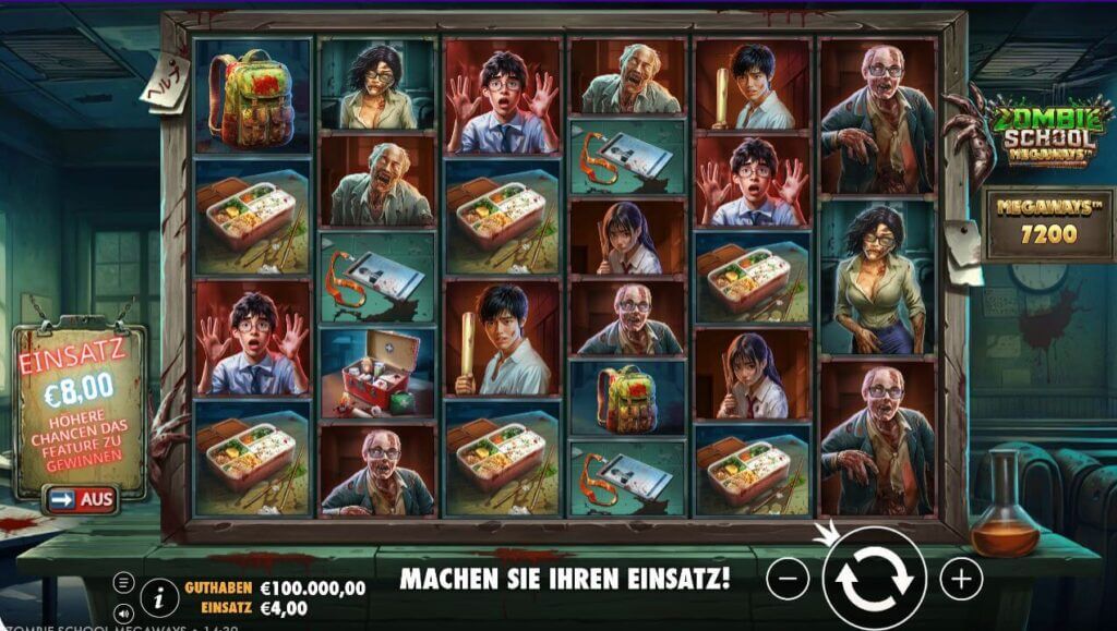 Zombie School Megaways Startbildschirm