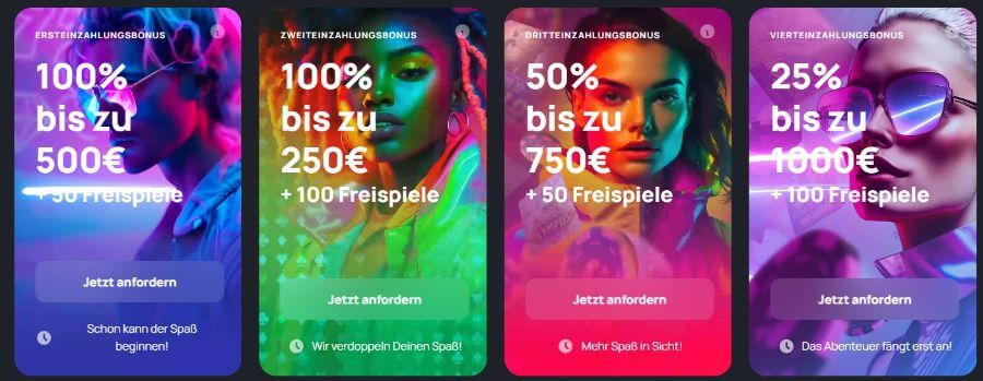 Der Betandplay Casino Bonus besteht aus zwei Einzahlungsboni von insgesamt bis zu 250 € und 500 Freispielen