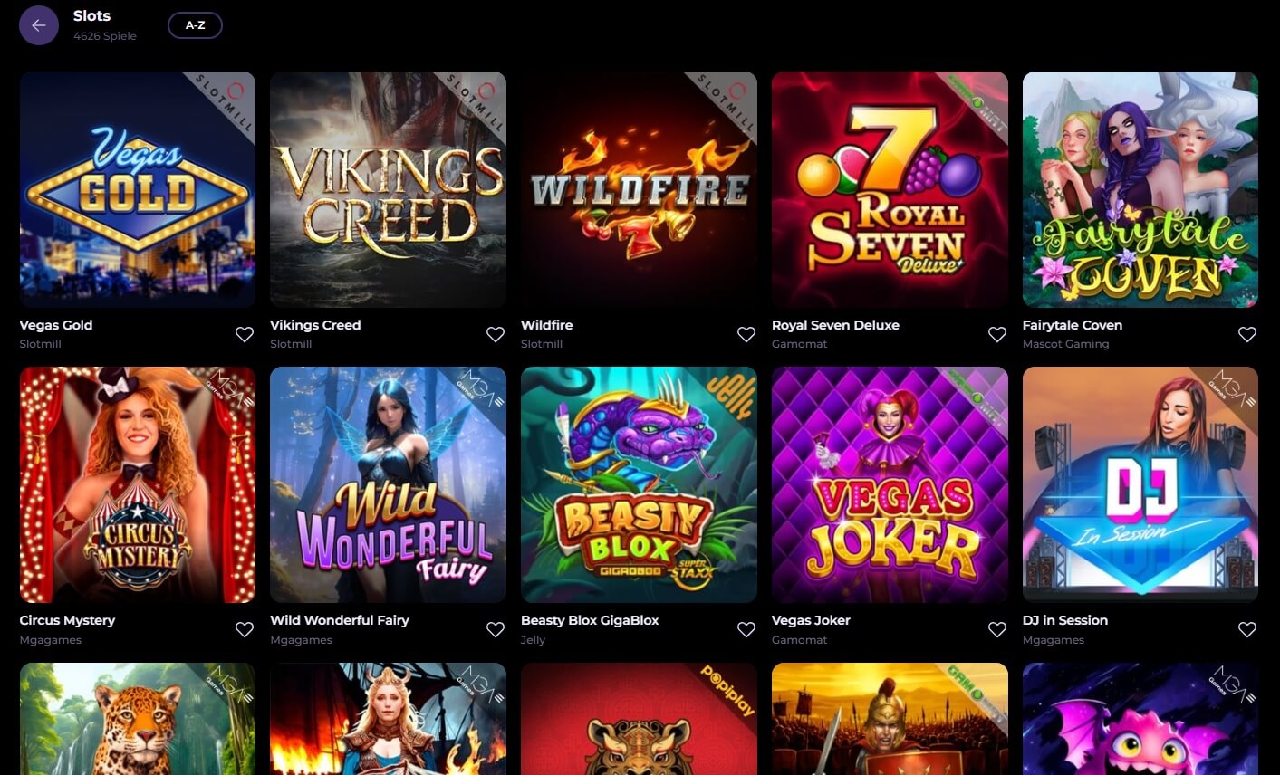 Beeindruckende Slot-Auswahl