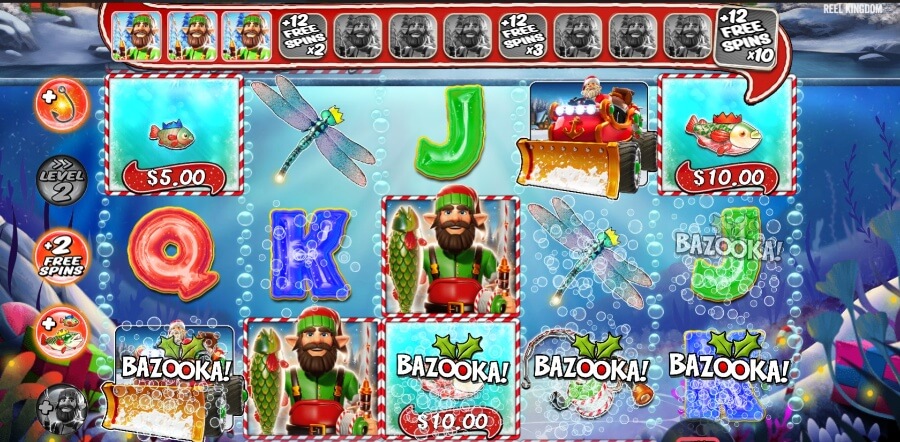 Freispiele bei Big Bass Christmas Bash – die Bazooka schießt die Fische reif!