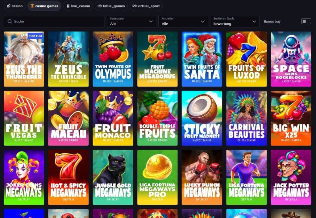Slots im Blaze Spins Casino