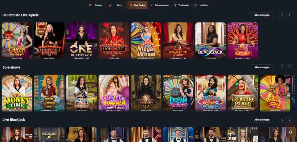Bombastic Live Casino