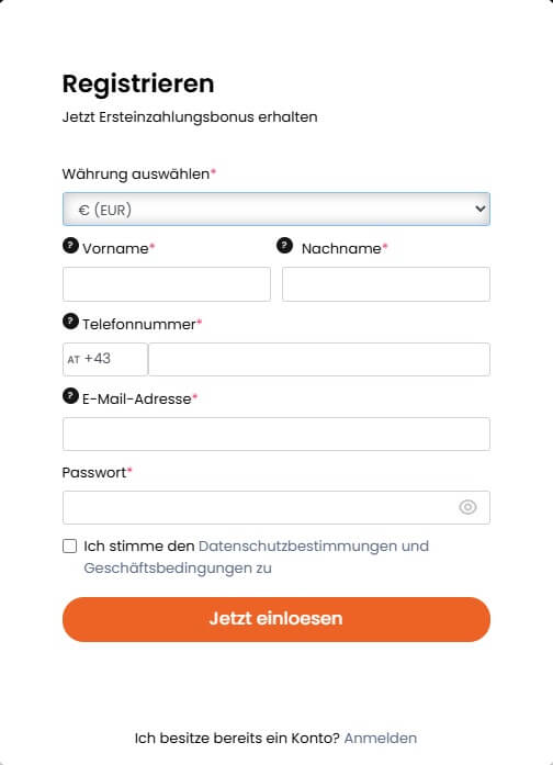 Schnell geht die Casino Hermes Registrierung allemal