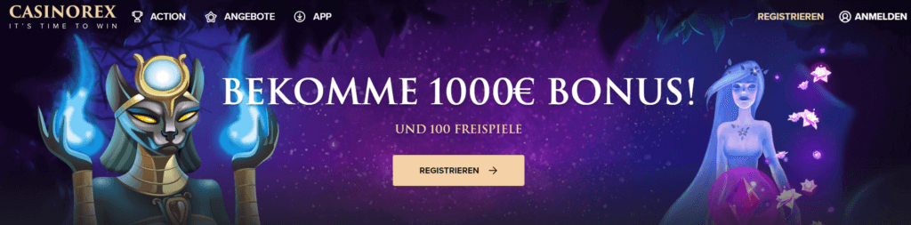1000 € Bonus bei Casinorex