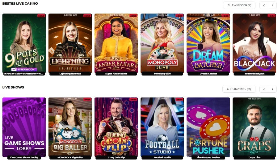 Das Live-Casino im EnergieKasino