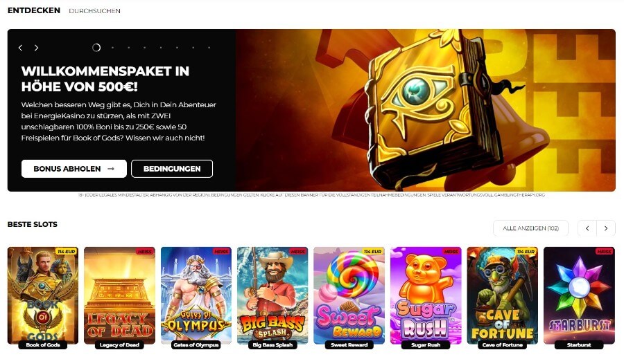EnergieKasino Willkommensangebot