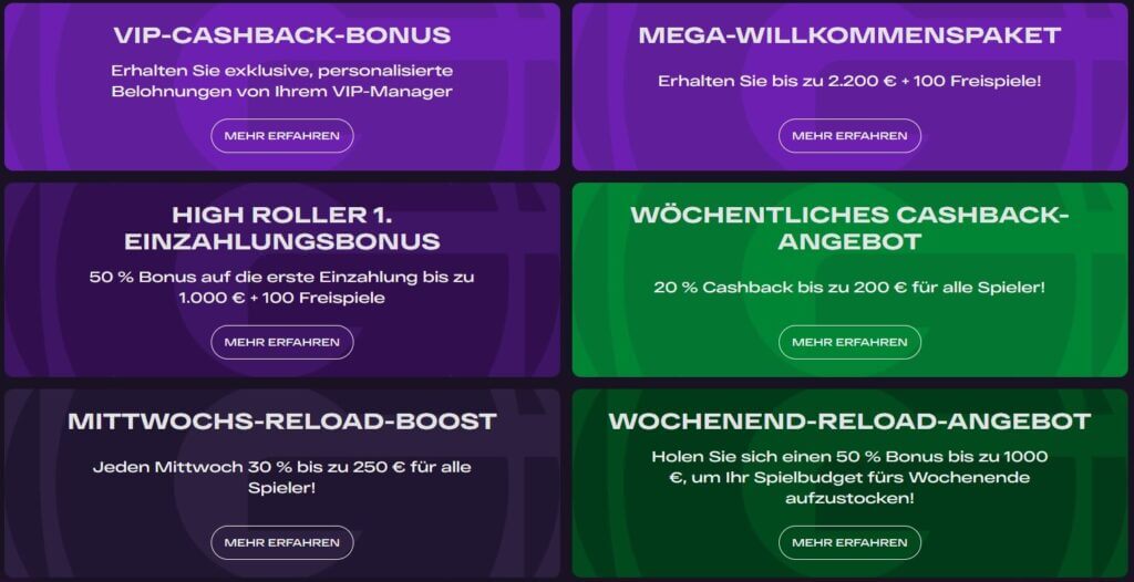 Das Bonusangebot des Glitch Spin Casinos