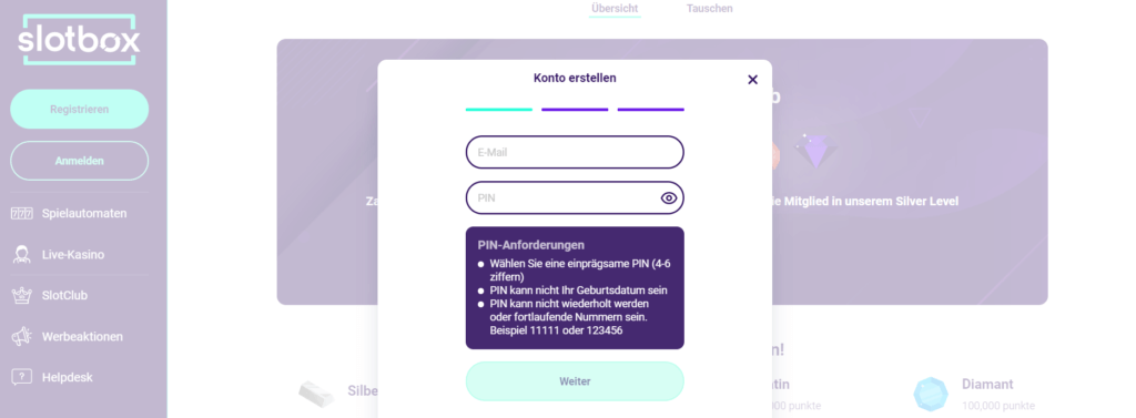 Konto Erstellen bei Slotbox
