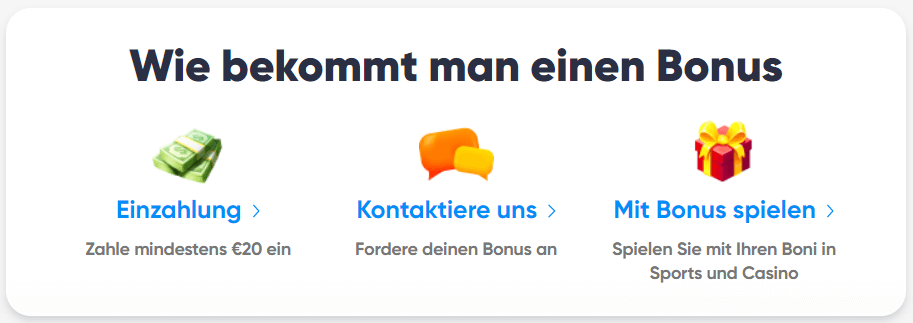 Bonus in drei Schritten bei Cazimbo