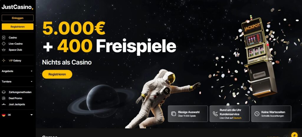 Im JustCasino begeben Sie sich ins Weltall