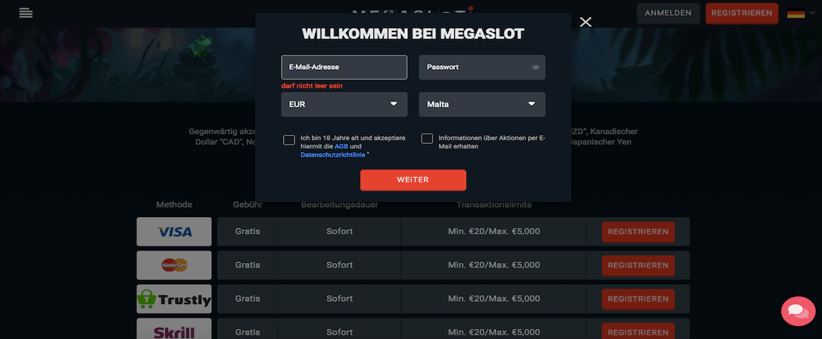 Megaslot Anmeldung Megaslot Anmeldung