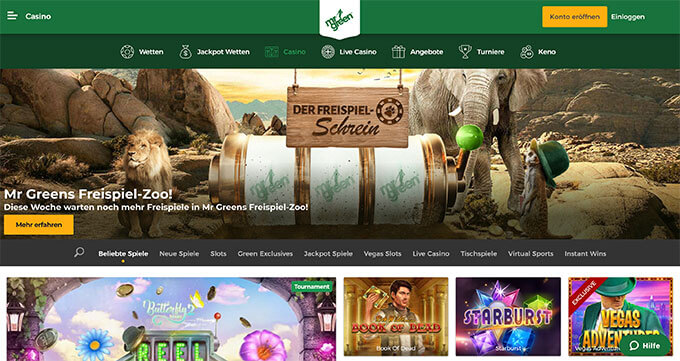 Mr Green Online Casino besuchen