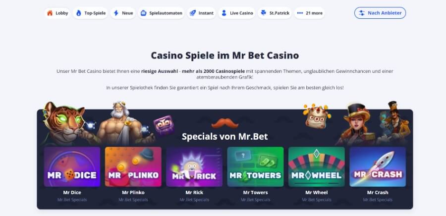 Slots bei Mr. Bet