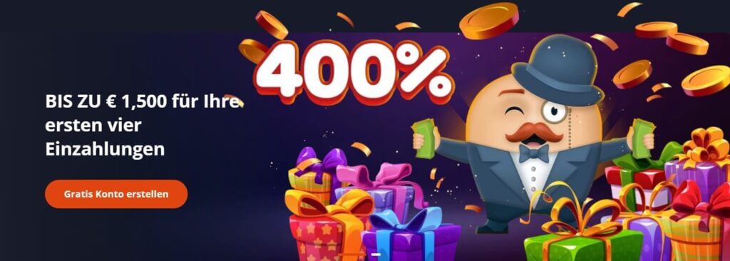 Der 400 % Willkommenbonus bei Mr. Bet