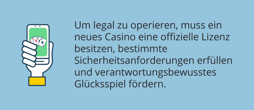 Legale Casinos benötigen eine Lizenz.