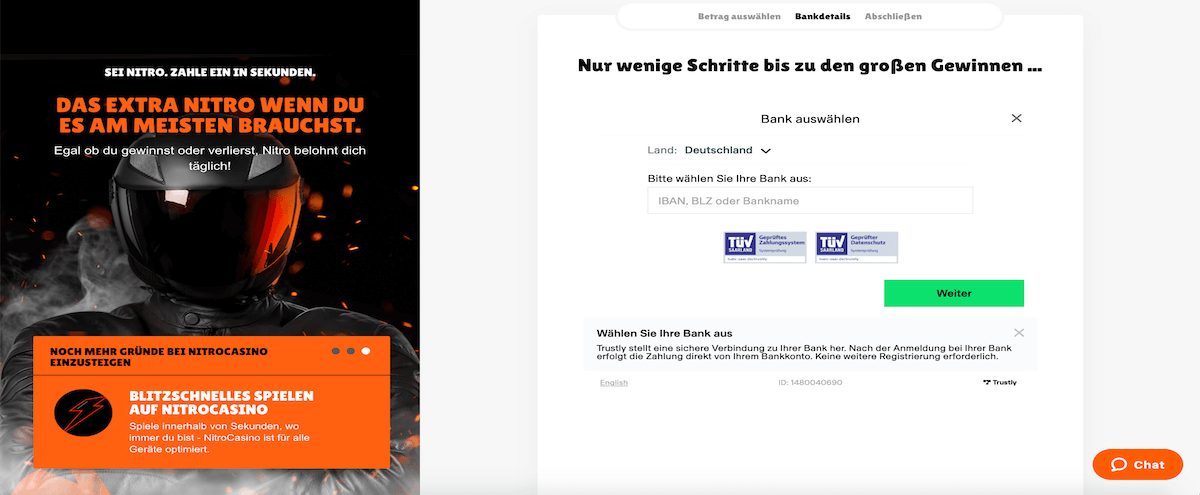NitroCasino Anmeldung