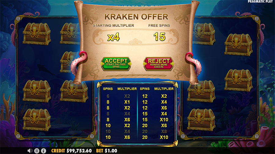 Mini Bonusgame bei Release the Kraken 2