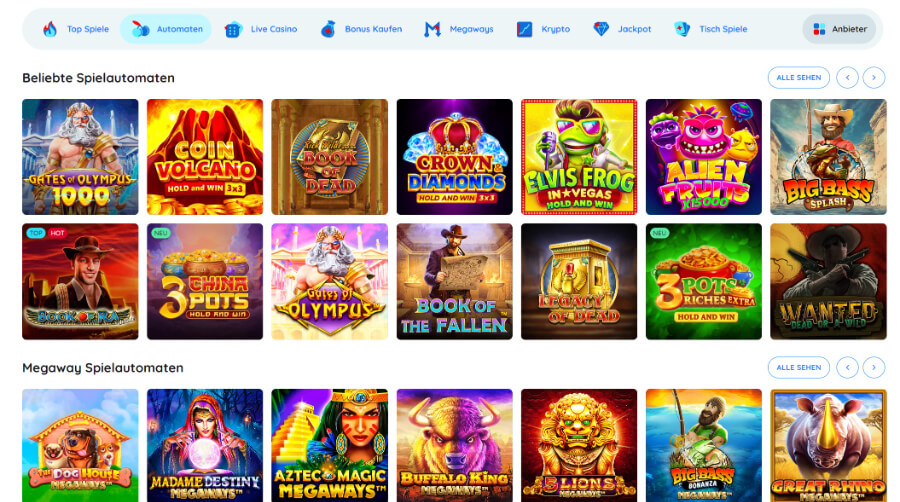 Die Rooli Casino Slots im Überblick.