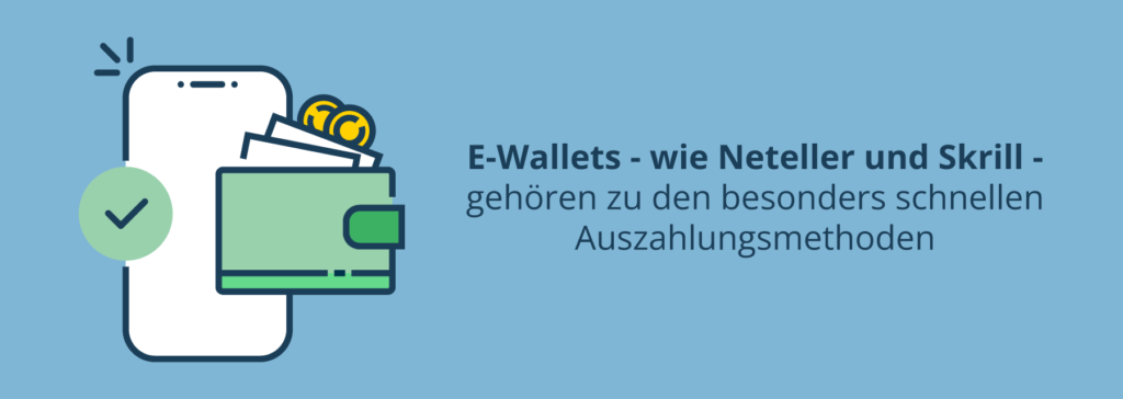 Schnelle Auszahlung mit E-Wallets