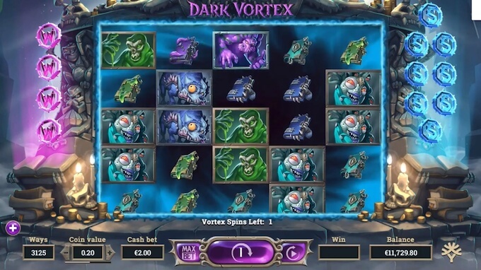 Bild Dark Vortex Slot Bonus Spielfeld