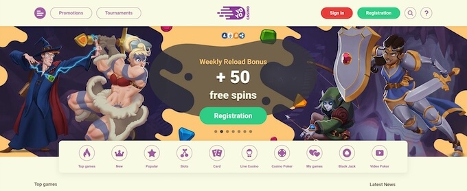 YoYo Casino Main Page