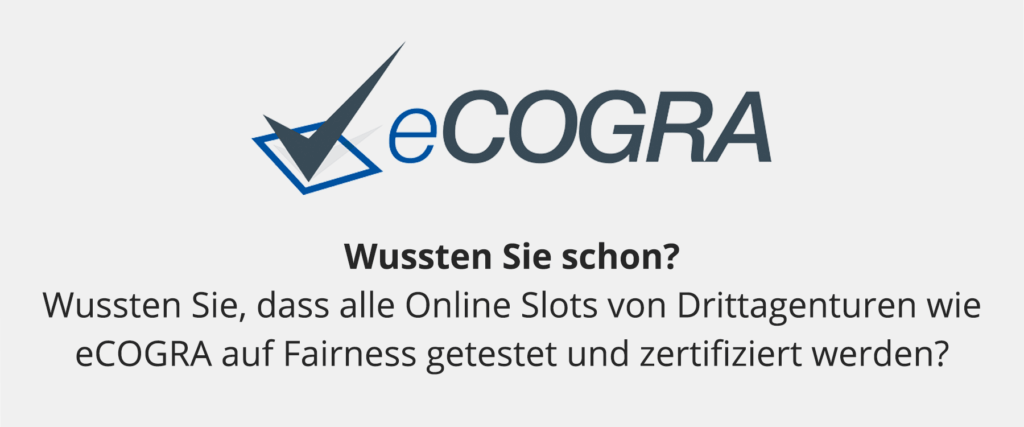 eCogra testet und zertifiziert Online Casino Produkte.