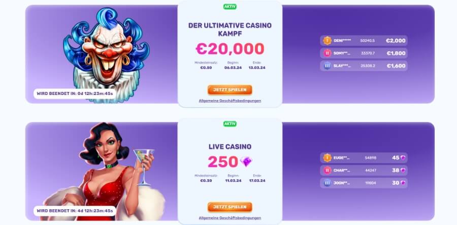 Casino Turniere machen immer Spaß