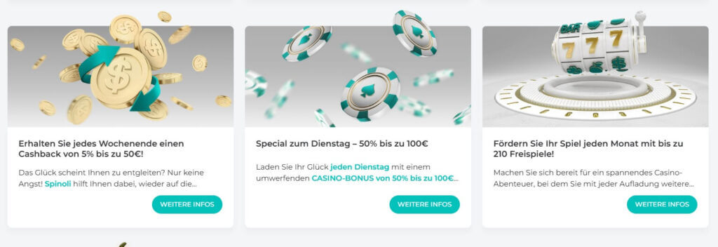 Das Bonusangebot des Spinoli Casinos