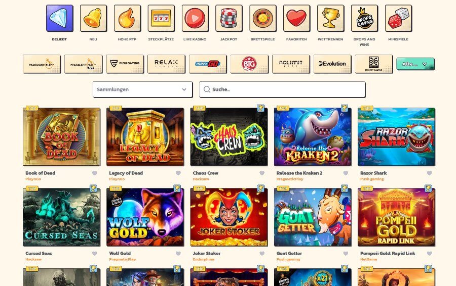 Die Slots im SpinsBro Online Casino