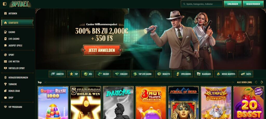 Die Spybet Webseite bewirbt den Willkommensbonus