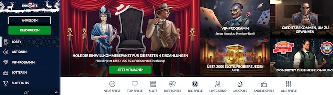 Syndicate Casino Hauptseite Syndicate Mainpage