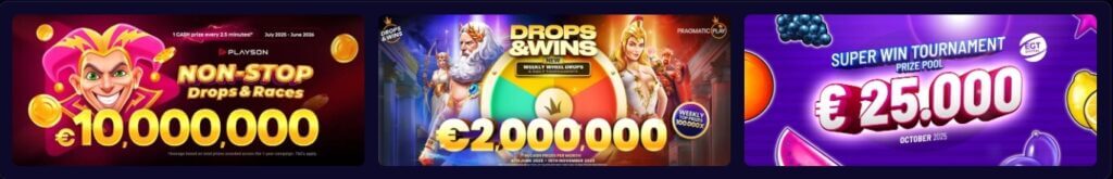 Die Vegaz Casino Turniere stammen von bekannten Spieleentwicklern