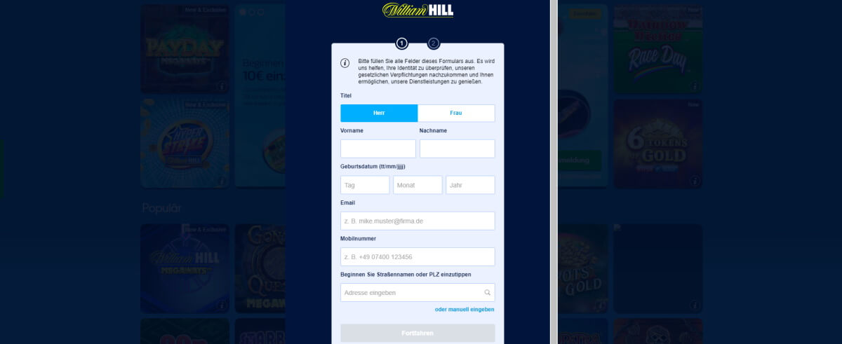 William Hill Registrieren